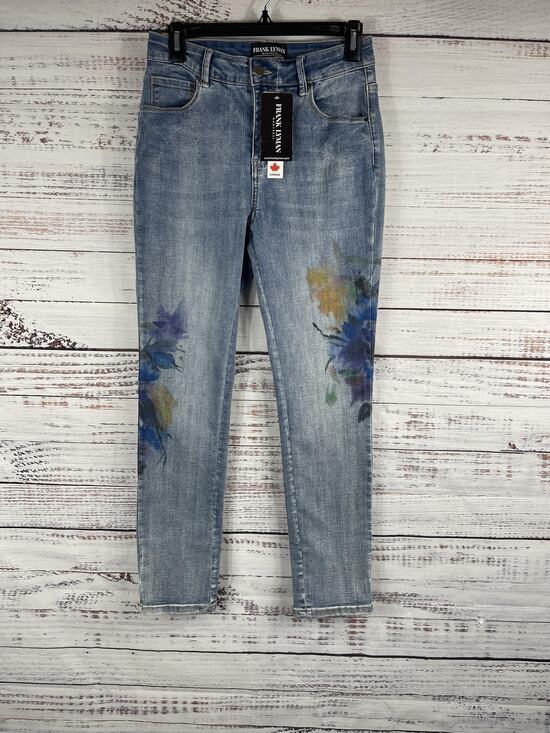 Frank Lyman Denim - Frank Lyman Jeans Women's Size Small Petit  Floral High Rise Skinny Stretch Blue